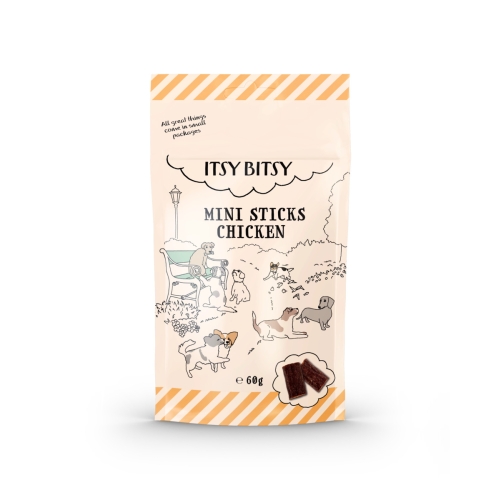 ItsyBitsy šunų skanėstas – vištienos lazdelės, 60 g