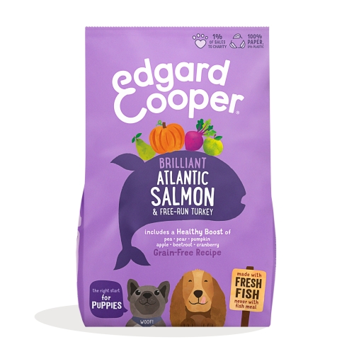 Edgard Cooper sausas maistas šuniukams su lašiša ir kalakutiena, 700 g