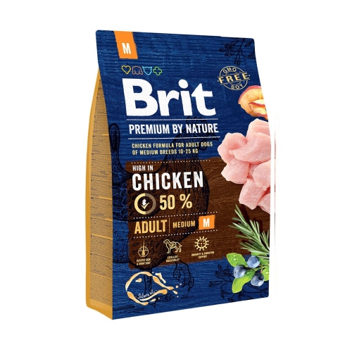 Brit Premium Adult M sausas maistas šunims su vištiena, 3 kg
