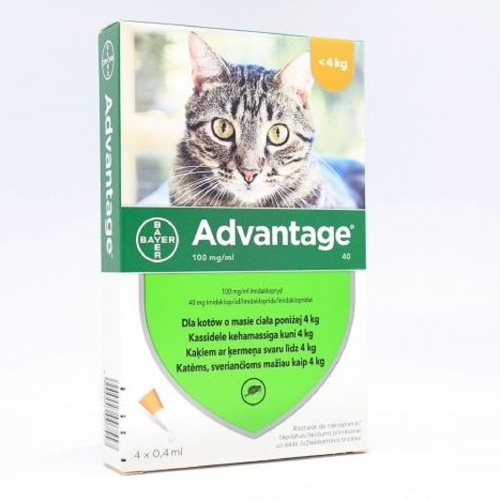 Advantage lašinamas antiparazitinis tirpalas katėms, 0,4ml, 1 vnt.