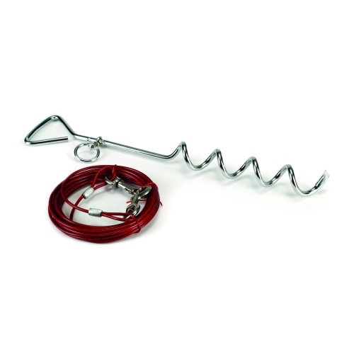 Beeztees laikiklis+virvė, 6 m, raudona