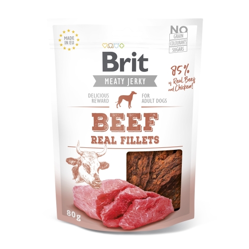 Brit Jerky Beef protein bar skanėstas 80 g