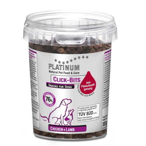 Platinum Click-Bits skanėstai šunims su vištiena ir ėriena, 300 g