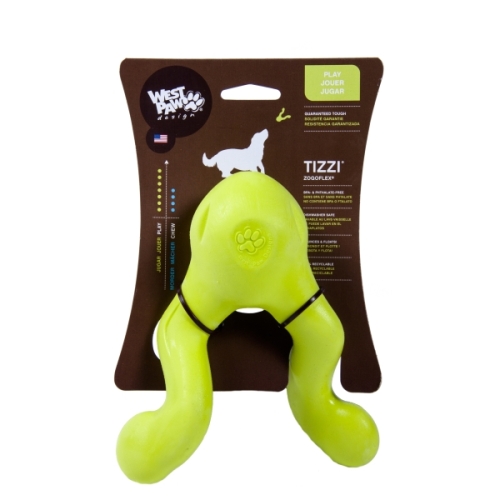 West Paw Tizzi guminis žaislas, 16,5 cm, žalias