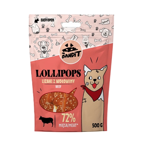 Mr. Bandit Lollipops skanėstai šunims su jautiena, 500 g