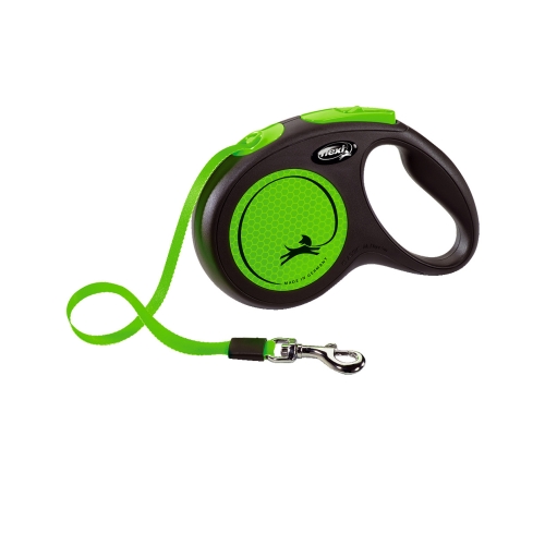 Flexi Neon automatinis juostinis pavadėlis M/5 m, žalias