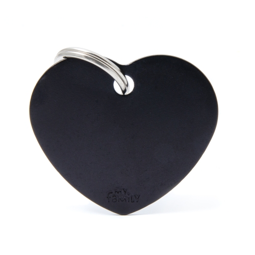 My Family Basic aliumininis pakabukas - didelė širdelė, juodas