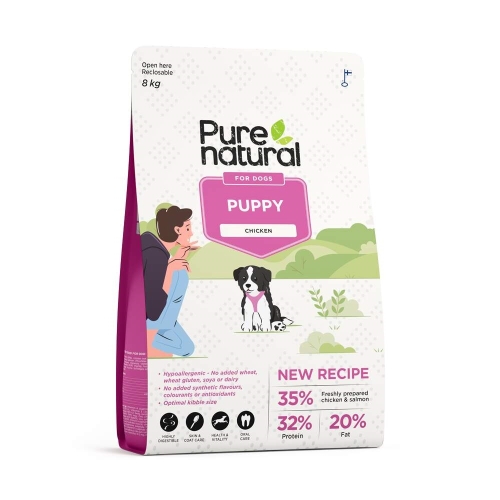 Purenatural sausas maistas šuniukams su vištiena, 8 kg
