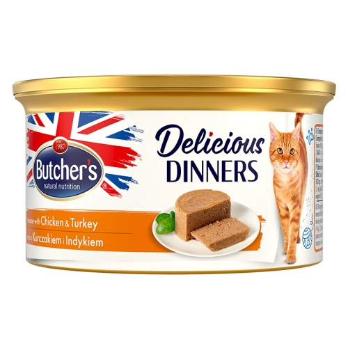 Butcher's Classic vištienos/kalakutienos konservai katėms, 85 g
