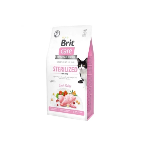 Brit Care Sterilized Sensitive sausas maistas katėms, triušiena, 7kg