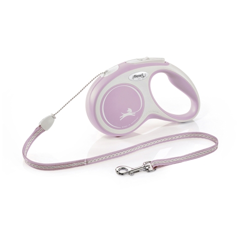 Flexi New Comfort virvelinis pavadėlis, M/8 m, rožinis
