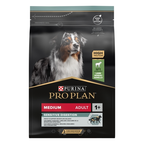 Pro Plan sausas maistas vidutinių veislių šunims su ėriena, 3 kg