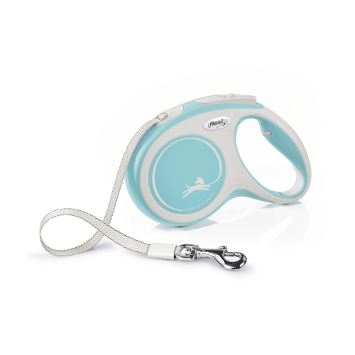 Flexi New Comfort automatinis juostinis pavadėlis, M/5 m, žydras