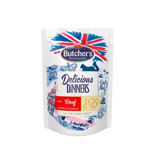 Butcher's Delicious Dinner konservai katėms su jautiena, 100 g