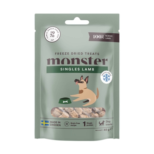 Monster Dog liofilizuoti skanėstai šunims – 100 % ėriena, 45 g