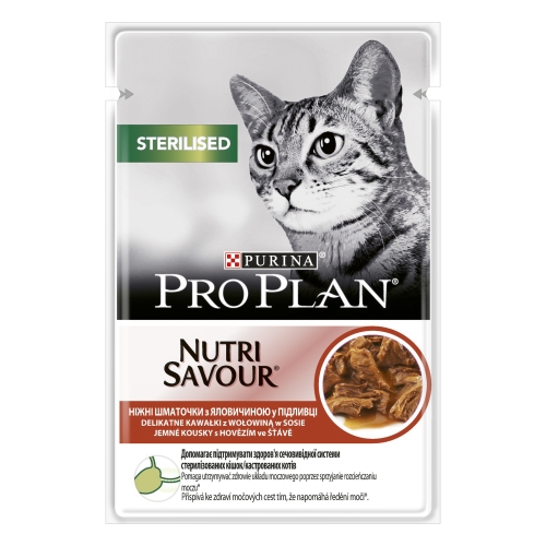 ProPlan Nutri Savour konservai steril. katėms su jautiena, 85 g
