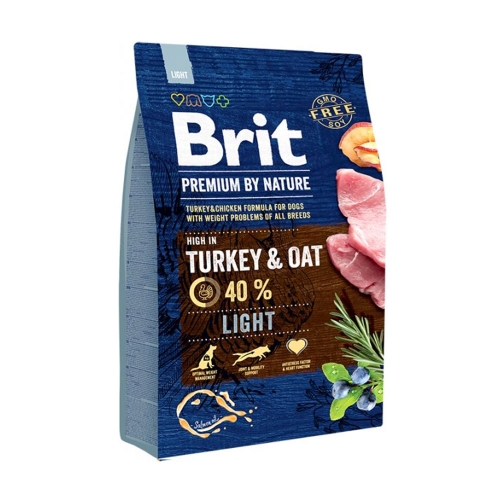 Brit Premium Light sausas maistas su kalakutiena, 3 kg