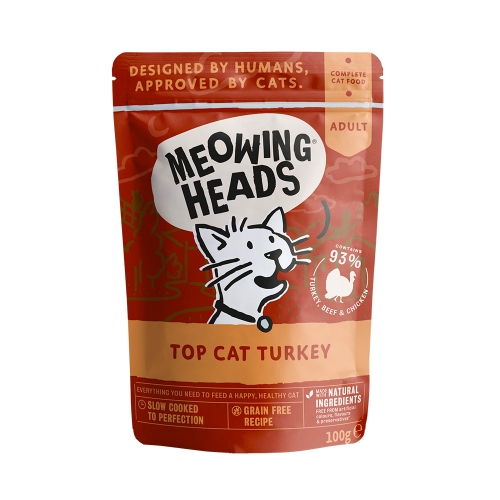 Meowing Heads Top Cat Turkey konservai katėms su kalakutiena, 100 g