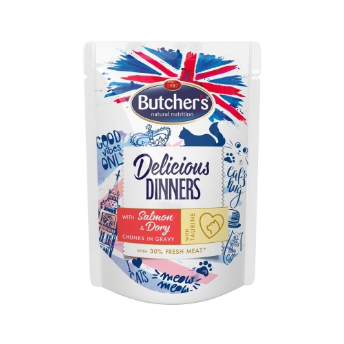 Butcher's Delic. Dinner konservai katėms su lašiša, 100 g