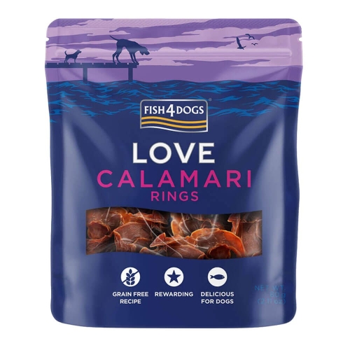 Fish4Dogs skanėstai šunims kalmarų žiedai 60 g