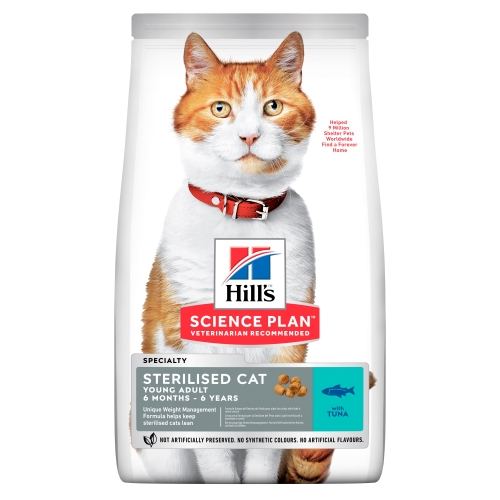 Hill's Science Plan Sterilised Young Adult maistas su tunu, 300 g