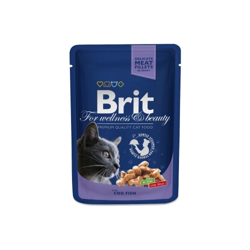 Brit Premium konservai katėms su menke, 100g