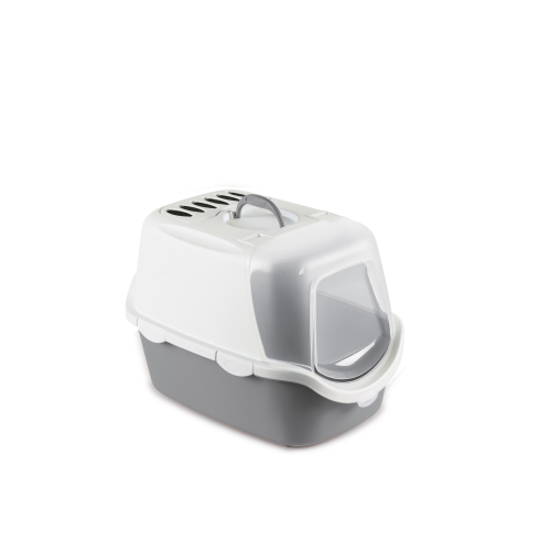 Stefanplast Cathy Easy Clean tualetas katėms, 56x40x40cm, pilka/balta