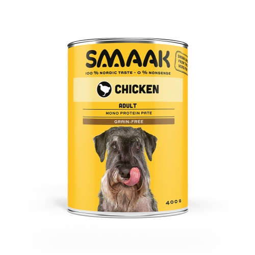 SMAAK konservai suaugusiems šunims be grūdų, su vištiena, 400g