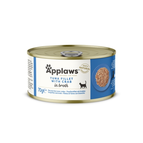 Applaws šlapias maistas katėms, su tunu ir krabu, 70 g