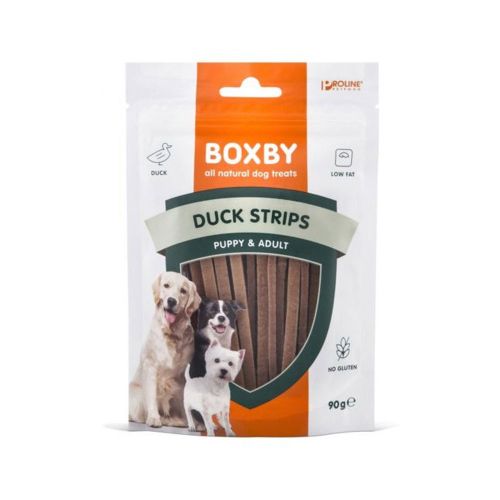 Boxby Duck Strips skanėstas šunims su antiena, 90 g