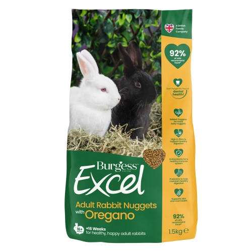 Burgess Excel maistas suaugusiems triušiams su raudonėliais, 1,5 kg