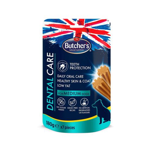 Butcher's Dental Care skanėstai vidutinių veislių šunims, 180 g