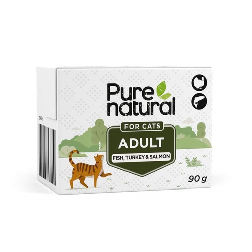 Purenatural konservai katėms su žuvimi, kalakutiena ir lašiša, 90 g
