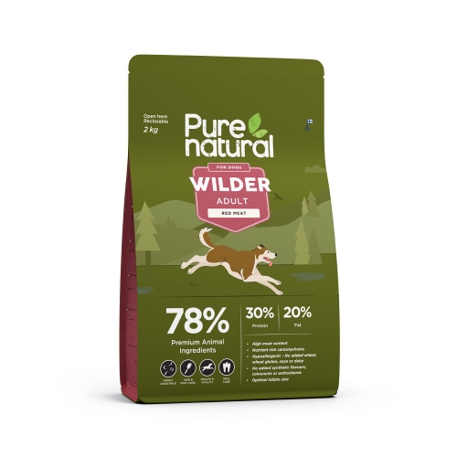 Purenatural  sausas maistas suaugusiems šunims su raudona mėsa, 2 kg