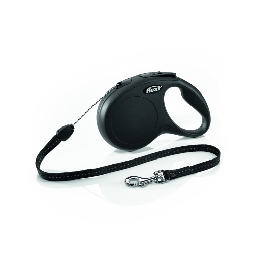 Flexi Classic pavadėlis šunims iki 12 kg, 8 m, juodas