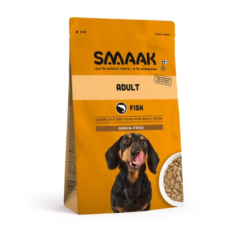 SMAAK sausas maistas suaugusiems šunims be grūdų, su žuvimi, 2 kg