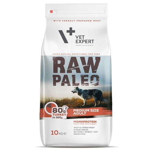 Raw Paleo Adult Medium sausas maistas šunims su kalakutiena, 10 kg