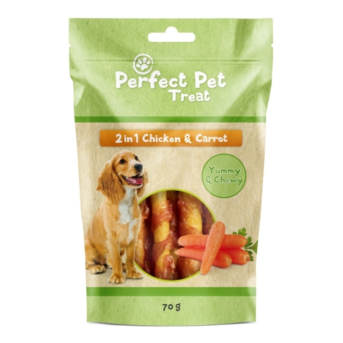 Perfect Pet 2IN1 skanėstai šunims, su vištiena ir daržovėmis, 70g