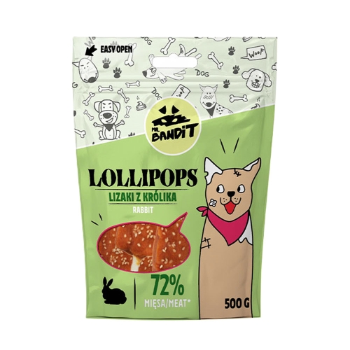 Mr. Bandit Lollipops skanėstai šunims su triušiena, 500 g
