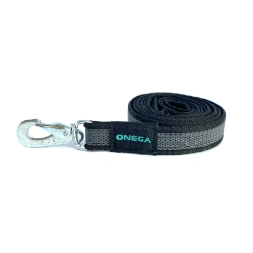 Onega gumuotas nailono pavadėlis šuniui 20mm/1,5m pilkas