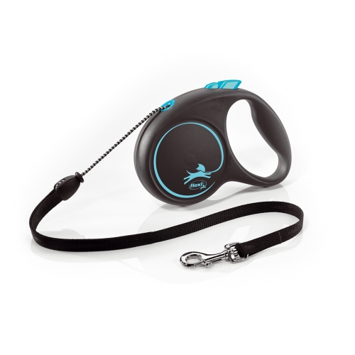 Flexi Black Design automatinis virvinis pavadėlis, M/5 m, mėlynas