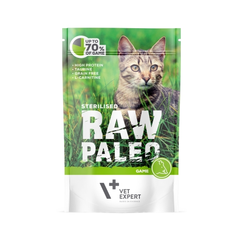 Raw Paleo Sterilized Cat guliašas steril. katėms su žvėriena, 100 g