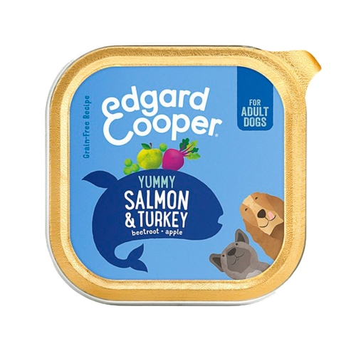 Edgard Cooper konservai šunims su lašiša ir kalakutiena, 150 g