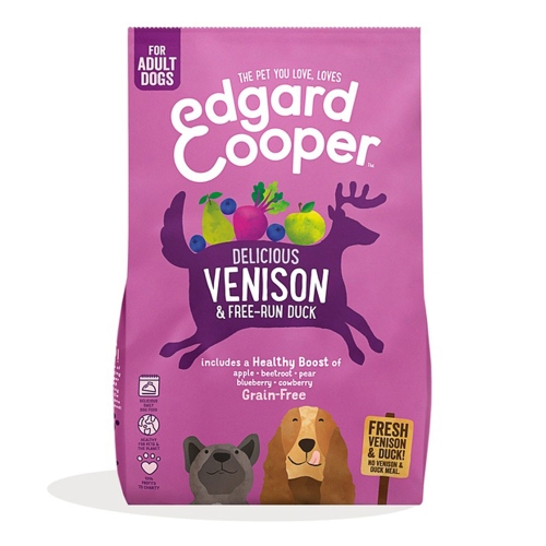 Edgard Cooper sausas maistas šunims su elniena ir antiena, 2,5 kg