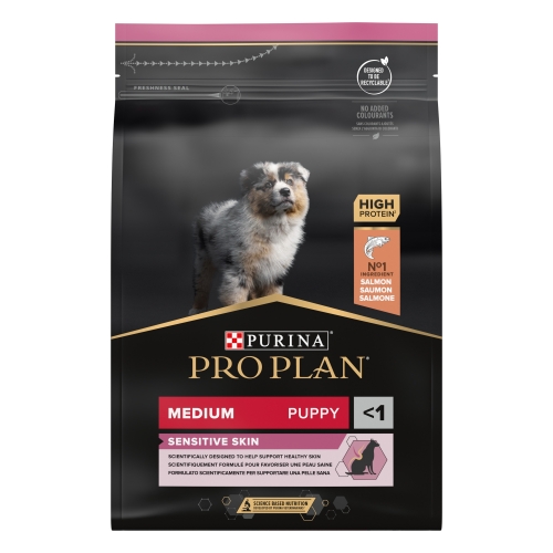 Pro Plan sausas maistas vidutinių veislių šuniukams su lašiša, 3 kg