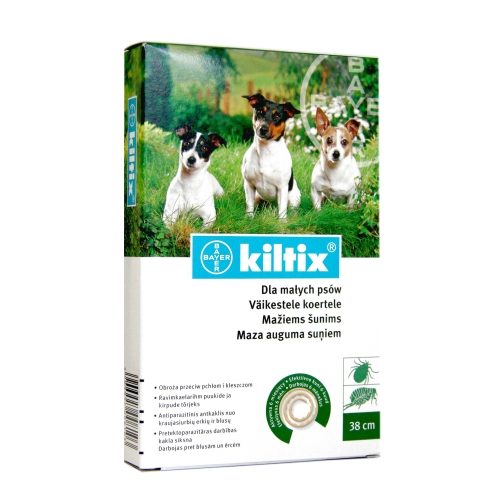 Kiltix antkaklis nuo blusų ir erkių maž.šunims 38cm