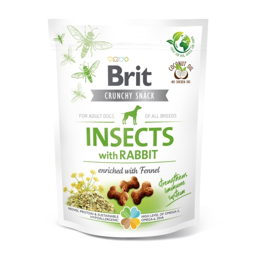 Brit Care Cracker skanėstai šunims su vabzdžiais ir triušiena, 200 g