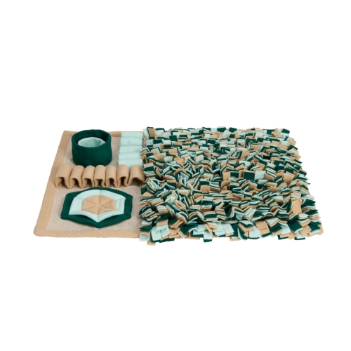 Little & Bigger dėlionė - uostymo kilimėlis, 74 x 60 cm, smėlio/žalios