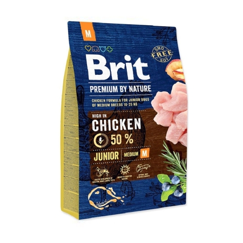 Brit Premium Junior M sausas maistas jauniems šunims su višt., 3 kg
