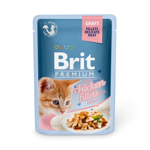 Brit Premium delicate konservai kačiukams su vištiena 85g